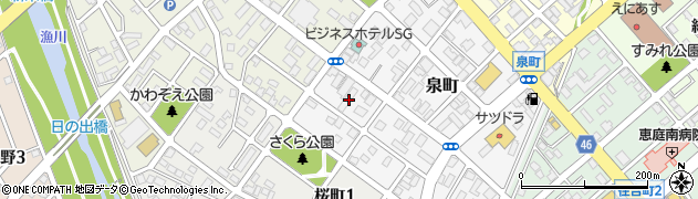 北海道恵庭市泉町121周辺の地図