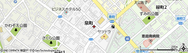 北海道恵庭市泉町87周辺の地図