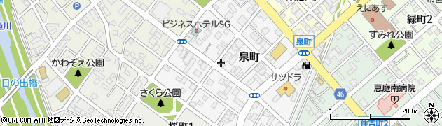 北海道恵庭市泉町95周辺の地図