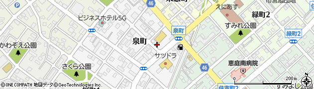北海道恵庭市泉町58周辺の地図
