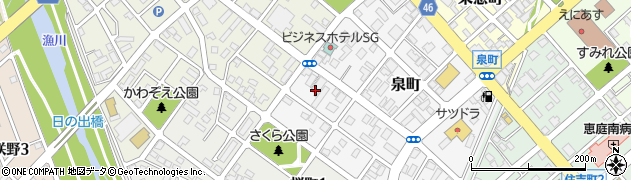 北海道恵庭市泉町周辺の地図