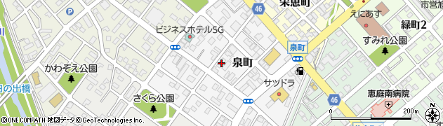 北海道恵庭市泉町96周辺の地図