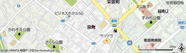 北海道恵庭市泉町90周辺の地図