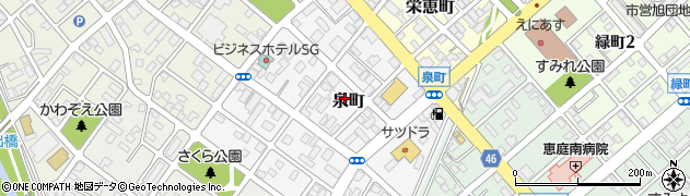 北海道恵庭市泉町100周辺の地図