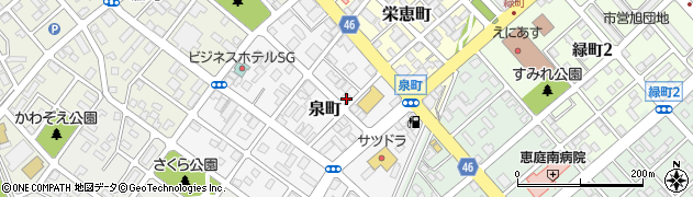 北海道恵庭市泉町33-2周辺の地図