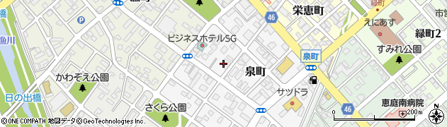 北海道恵庭市泉町105周辺の地図