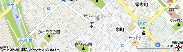北海道恵庭市泉町118周辺の地図