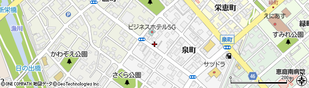 北海道恵庭市泉町107周辺の地図
