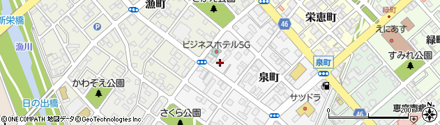 北海道恵庭市泉町108周辺の地図