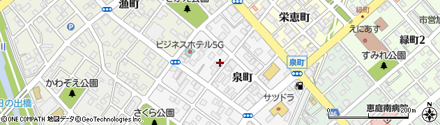 北海道恵庭市泉町104周辺の地図