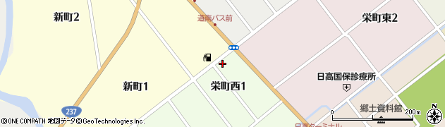 北海道新聞日高伊澤販売所周辺の地図