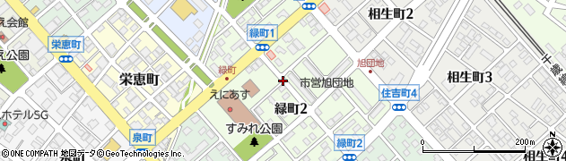 北海道恵庭市緑町周辺の地図