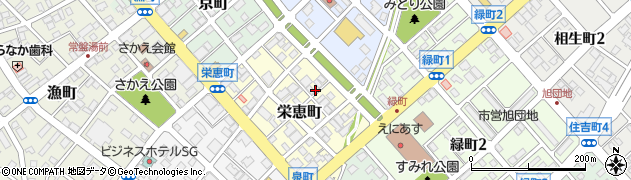 北海道恵庭市栄恵町周辺の地図