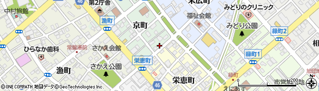北海道恵庭市京町周辺の地図