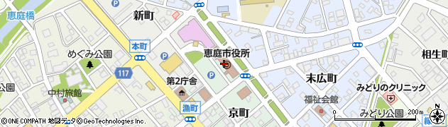 北海道恵庭市周辺の地図