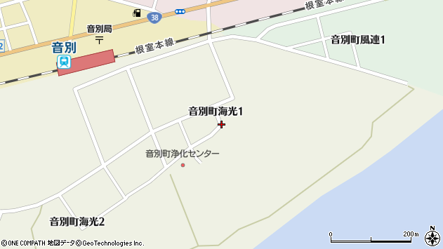〒088-0114 北海道釧路市音別町海光の地図