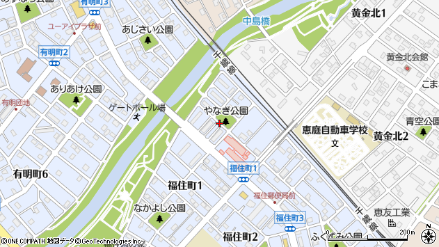 〒061-1447 北海道恵庭市福住町の地図