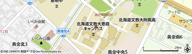 北海道文教大学恵庭キャンパス周辺の地図