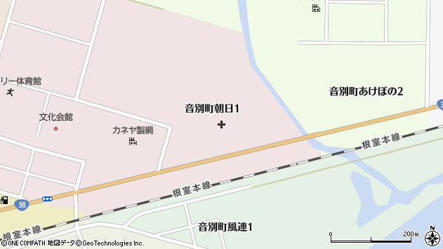 〒088-0117 北海道釧路市音別町朝日の地図