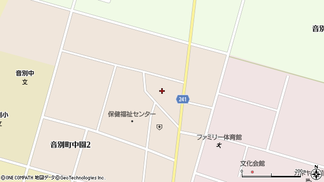 〒088-0116 北海道釧路市音別町中園の地図