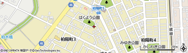 北海道恵庭市柏陽町周辺の地図