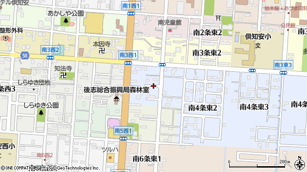 〒044-0014 北海道虻田郡倶知安町南四条東の地図