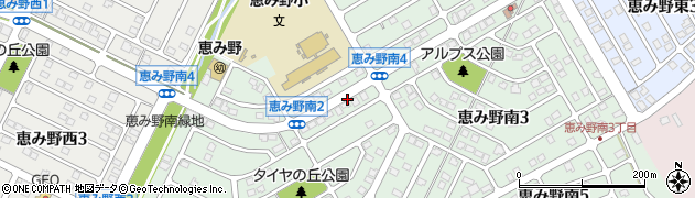 北海道恵庭市恵み野南周辺の地図