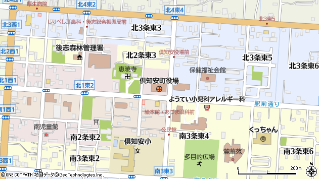 〒044-0000 北海道虻田郡倶知安町（以下に掲載がない場合）の地図