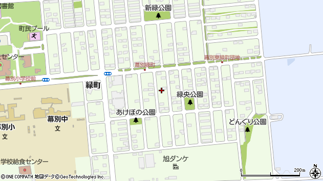 〒089-0614 北海道中川郡幕別町緑町の地図