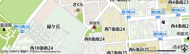 帯廣寺周辺の地図
