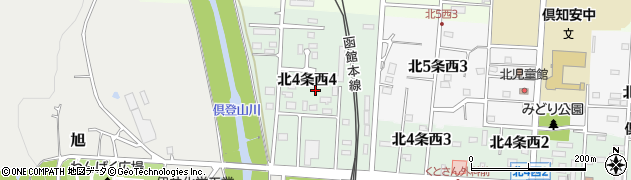北海道倶知安町（虻田郡）北４条西周辺の地図