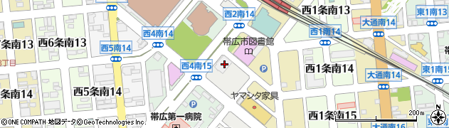 帯広信用金庫　中央支店周辺の地図
