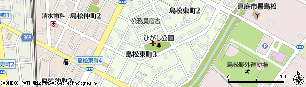 北海道恵庭市島松東町周辺の地図