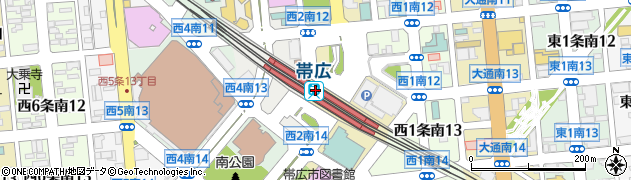 帯広駅周辺の地図