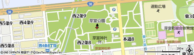 芽室公園花菖蒲園周辺の地図