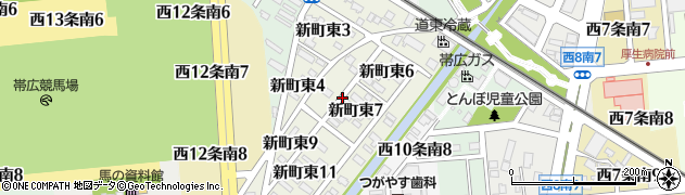 北海道帯広市新町東周辺の地図