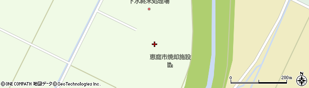 恵庭市　生ごみ・し尿処理場周辺の地図