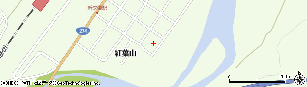 北海道夕張市紅葉山165周辺の地図