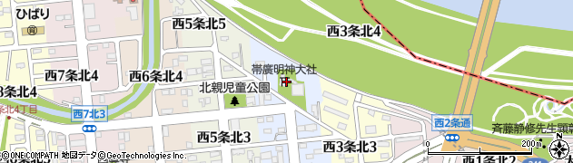 帯廣明神大社周辺の地図
