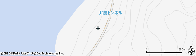 弁慶トンネル周辺の地図