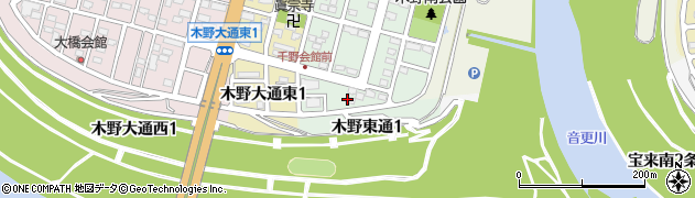 音更町役場コミセン・地域会館関係　千野会館周辺の地図