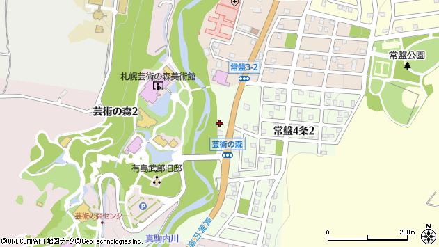 〒005-0854 北海道札幌市南区常盤四条の地図