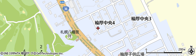 北海道北広島市輪厚中央周辺の地図