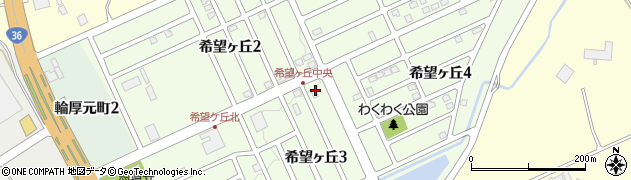 北海道北広島市希望ヶ丘周辺の地図