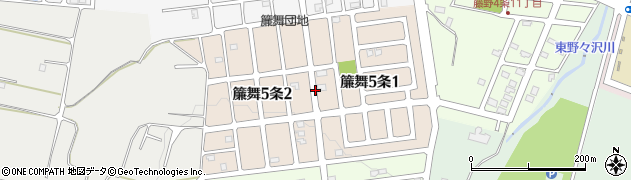 北海道札幌市南区簾舞５条周辺の地図