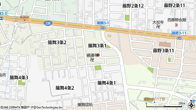 〒061-2263 北海道札幌市南区簾舞三条の地図