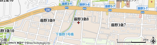 北海道札幌市南区藤野３条8丁目周辺の地図
