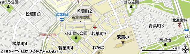 北海道北広島市若葉町周辺の地図