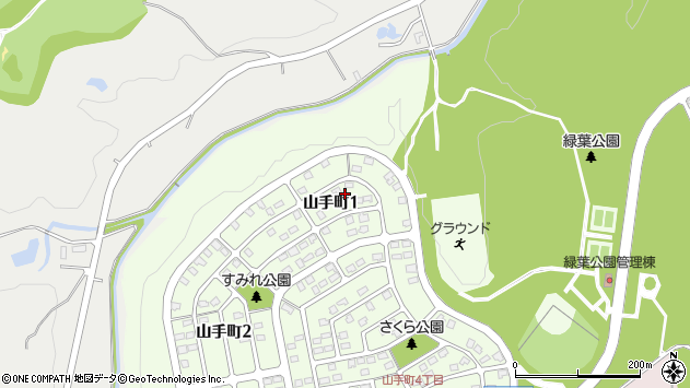 〒061-1148 北海道北広島市山手町の地図