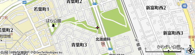 北海道北広島市青葉町周辺の地図